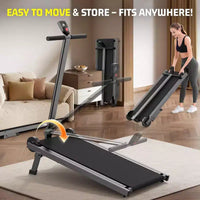KRISRATE Tapis de marche manuel avec inclinaison 15%, tapis roulant pliable non électrique avec barre de maintien, capacité 500lbs, antidérapant, moniteur numérique pour la maison/le gym