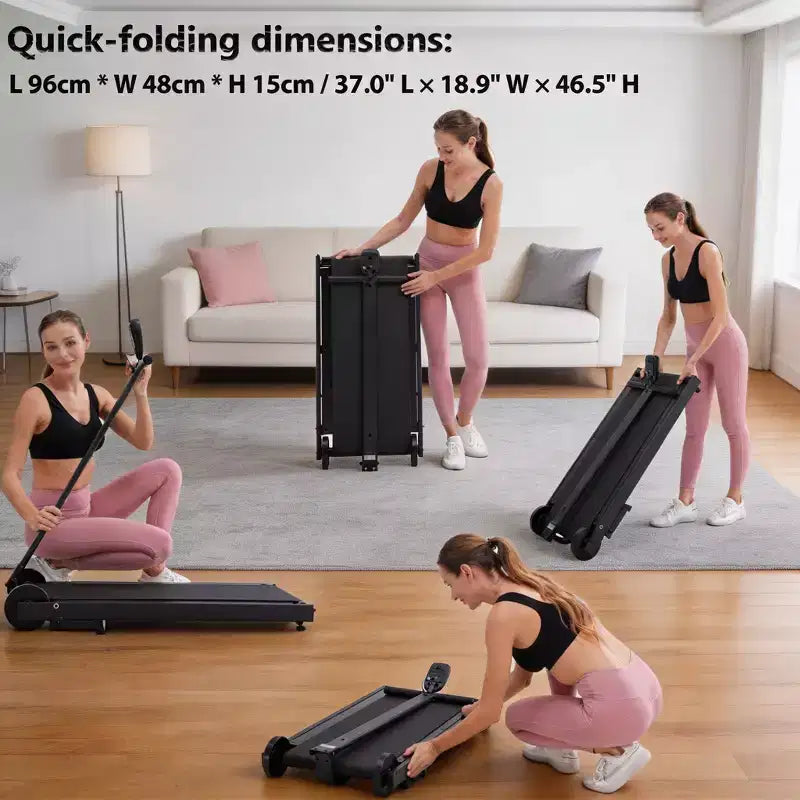 KRISRATE Tapis de marche manuel avec inclinaison 15%, tapis roulant pliable non électrique avec barre de maintien, capacité 500lbs, antidérapant, moniteur numérique pour la maison/le gym