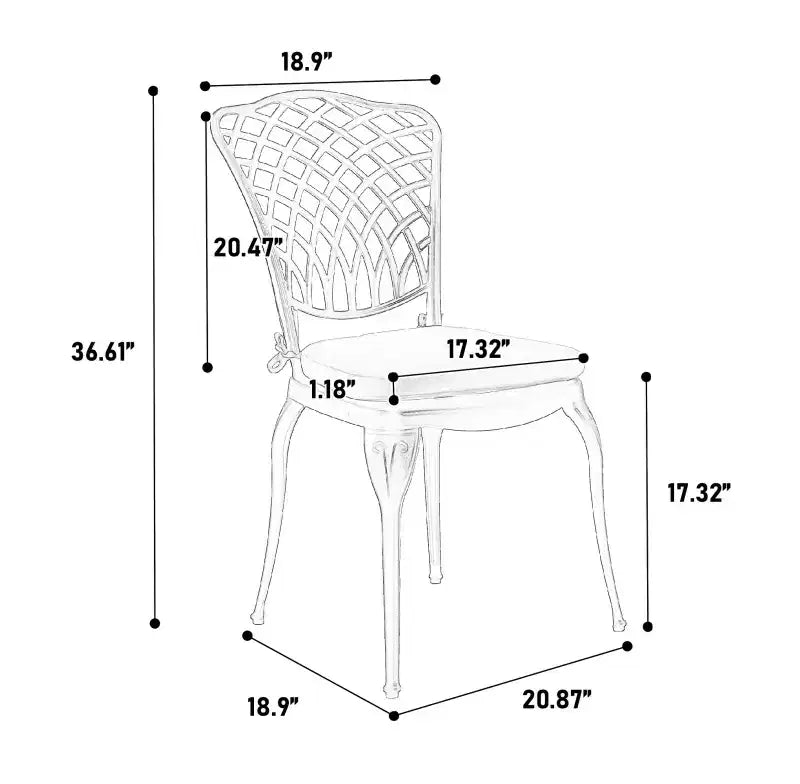 Whisen Ensemble de 3 Meubles de Patio Anti-Rouille et d'Extérieur en Aluminium avec 1 Table Ronde et 2 Chaises avec Coussins Moelleux