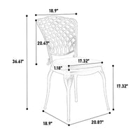 Whisen Ensemble de 3 Meubles de Patio Anti-Rouille et d'Extérieur en Aluminium avec 1 Table Ronde et 2 Chaises avec Coussins Moelleux