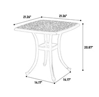 Whisen Ensemble de 3 Meubles de Patio Anti-Rouille et d'Extérieur en Aluminium avec 1 Table Ronde et 2 Chaises avec Coussins Moelleux