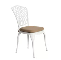 Whisen Ensemble de 3 Meubles de Patio Anti-Rouille et d'Extérieur en Aluminium avec 1 Table Ronde et 2 Chaises avec Coussins Moelleux