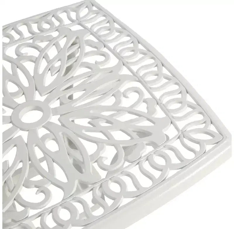 Whisen Ensemble de 3 Meubles de Patio Anti-Rouille et d'Extérieur en Aluminium avec 1 Table Ronde et 2 Chaises avec Coussins Moelleux