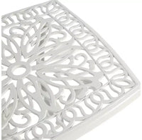 Whisen Ensemble de 3 Meubles de Patio Anti-Rouille et d'Extérieur en Aluminium avec 1 Table Ronde et 2 Chaises avec Coussins Moelleux