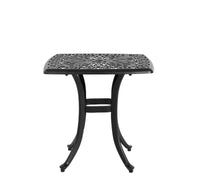 Whisen Ensemble de 3 Meubles de Patio Anti-Rouille et d'Extérieur en Aluminium avec 1 Table Ronde et 2 Chaises avec Coussins Moelleux