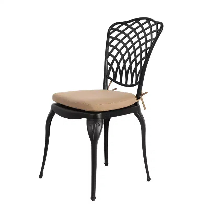 Whisen Ensemble de 3 Meubles de Patio Anti-Rouille et d'Extérieur en Aluminium avec 1 Table Ronde et 2 Chaises avec Coussins Moelleux