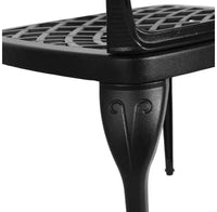 Whisen Ensemble de 3 Meubles de Patio Anti-Rouille et d'Extérieur en Aluminium avec 1 Table Ronde et 2 Chaises avec Coussins Moelleux