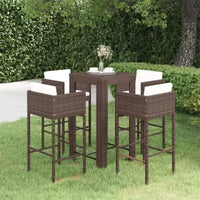 vidaXL Ensemble de bar de jardin, ensemble de bistrot d'extérieur, tabouret de bar, table de bistrot, poly rotin