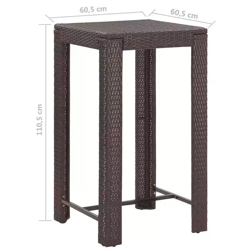 vidaXL Ensemble de bar de jardin, ensemble de bistrot d'extérieur, tabouret de bar, table de bistrot, poly rotin