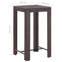 vidaXL Ensemble de bar de jardin, ensemble de bistrot d'extérieur, tabouret de bar, table de bistrot, poly rotin