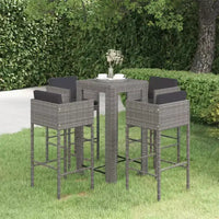 vidaXL Ensemble de bar de jardin, ensemble de bistrot d'extérieur, tabouret de bar, table de bistrot, poly rotin