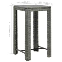 vidaXL Ensemble de bar de jardin, ensemble de bistrot d'extérieur, tabouret de bar, table de bistrot, poly rotin