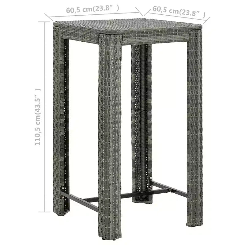 vidaXL Ensemble de bar de jardin, ensemble de bistrot d'extérieur, tabouret de bar, table de bistrot, poly rotin