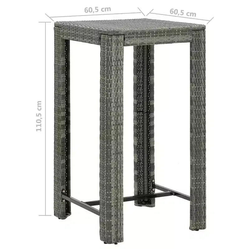 vidaXL Ensemble de bar de jardin, ensemble de bistrot d'extérieur, tabouret de bar, table de bistrot, poly rotin