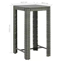vidaXL Ensemble de bar de jardin, ensemble de bistrot d'extérieur, tabouret de bar, table de bistrot, poly rotin