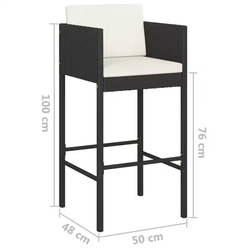 vidaXL Ensemble de bar de jardin, ensemble de bistrot d'extérieur, tabouret de bar, table de bistrot, poly rotin