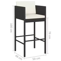 vidaXL Ensemble de bar de jardin, ensemble de bistrot d'extérieur, tabouret de bar, table de bistrot, poly rotin