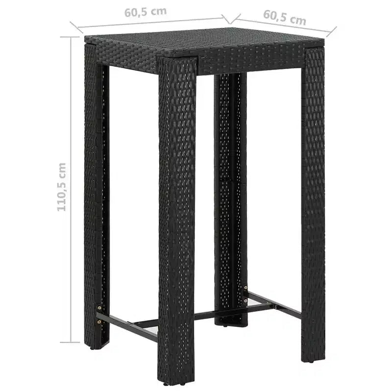 vidaXL Ensemble de bar de jardin, ensemble de bistrot d'extérieur, tabouret de bar, table de bistrot, poly rotin