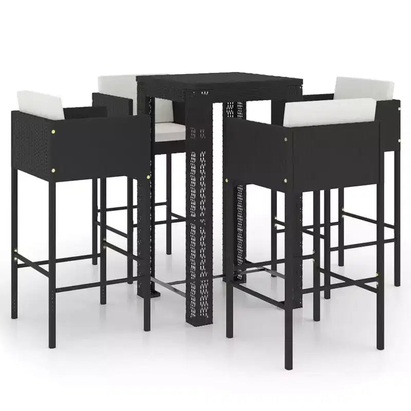 vidaXL Ensemble de bar de jardin, ensemble de bistrot d'extérieur, tabouret de bar, table de bistrot, poly rotin