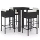 vidaXL Ensemble de bar de jardin, ensemble de bistrot d'extérieur, tabouret de bar, table de bistrot, poly rotin