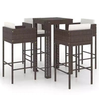 vidaXL Ensemble de bar de jardin, ensemble de bistrot d'extérieur, tabouret de bar, table de bistrot, poly rotin