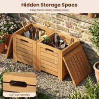 Ensemble de 3 tables et tabourets de terrasse rectangulaires Costway avec espace de rangement caché pour balcon