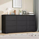 9 Drawer Dresser for Bedroom, 59W Wooden Chest of Drawers with Wide Top, Large Dresser TV Stand, Clothes Storage Organizer for Living Room