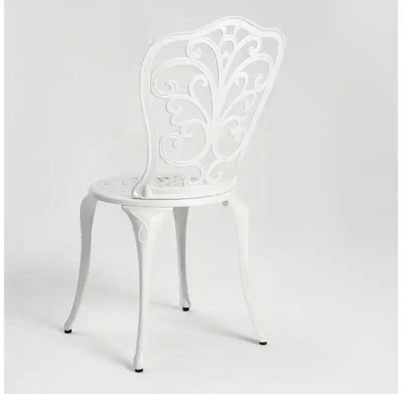 Whisen Ensemble de mobilier de terrasse résistant à la rouille 3 pièces, aluminium d'extérieur, 1 table ronde et 2 chaises avec trou pour parasol