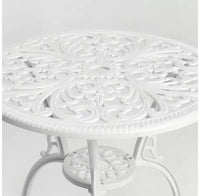 Whisen Ensemble de mobilier de terrasse résistant à la rouille 3 pièces, aluminium d'extérieur, 1 table ronde et 2 chaises avec trou pour parasol