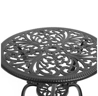 Whisen Ensemble de mobilier de terrasse résistant à la rouille 3 pièces, aluminium d'extérieur, 1 table ronde et 2 chaises avec trou pour parasol
