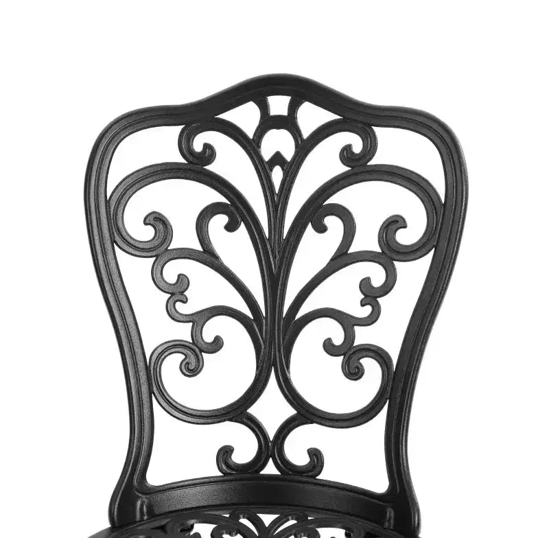 Whisen Ensemble de mobilier de terrasse résistant à la rouille 3 pièces, aluminium d'extérieur, 1 table ronde et 2 chaises avec trou pour parasol