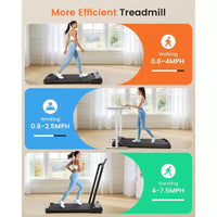 Tapis de course KRISRATE 3-en-1 3,5 CV avec massage des pieds et guidon, tapis de marche compact double face, tapis de course pliable pour la maison et la salle de sport