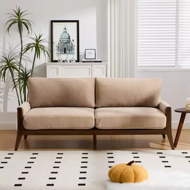 Christopher Knight Home Sneha Canapé moderne 3 places en velours et bois de 74 po