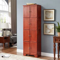 Armoire de rangement haute 72 pouces avec 8 portes et 4 étagères pour salon, cuisine ou bureau