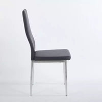 Lot de 4 chaises de salle à manger avec pieds chromés et sièges noirs, confortables et durables