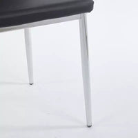 Lot de 4 chaises de salle à manger avec pieds chromés et sièges noirs, confortables et durables