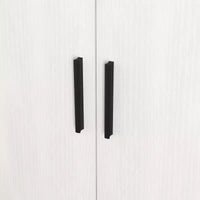 JVNOXK Meuble à chaussures à quatre niveaux, étagère à chaussures autoportante en bois, avec deux portes d'armoire blanches et des étagères réglables, idéal pour les entrées