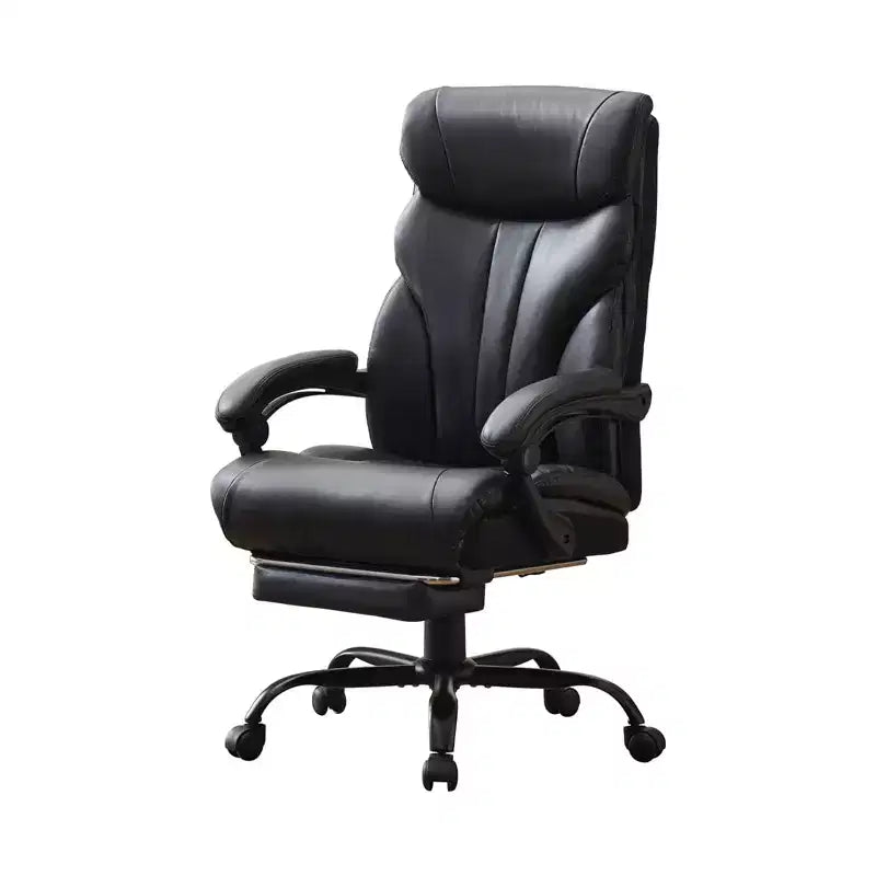 Chaise de bureau, chaise de direction grande taille 500 lb avec repose-pieds, chaise gaming en cuir inclinable 90-155