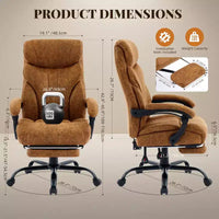 Chaise de bureau, chaise de direction grande taille 500 lb avec repose-pieds, chaise gaming en cuir inclinable 90-155