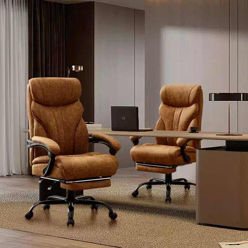 Chaise de bureau, chaise de direction grande taille 500 lb avec repose-pieds, chaise gaming en cuir inclinable 90-155
