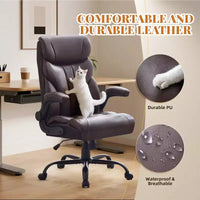 Chaise de bureau, chaise de direction grande taille 500 lb avec repose-pieds, chaise gaming en cuir inclinable 90-155