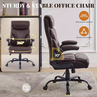 Chaise de bureau, chaise de direction grande taille 500 lb avec repose-pieds, chaise gaming en cuir inclinable 90-155