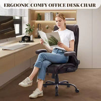 Chaise de bureau, chaise de direction grande taille 500 lb avec repose-pieds, chaise gaming en cuir inclinable 90-155