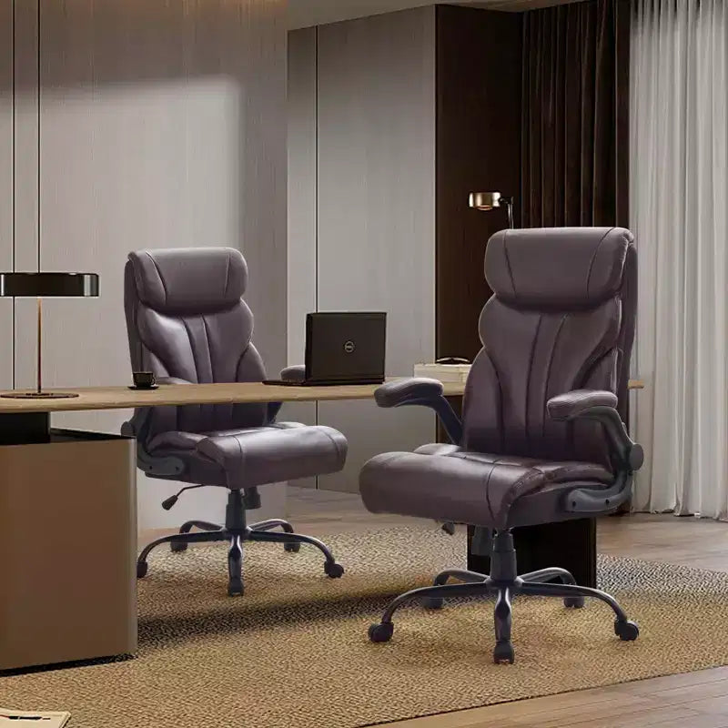 Chaise de bureau, chaise de direction grande taille 500 lb avec repose-pieds, chaise gaming en cuir inclinable 90-155