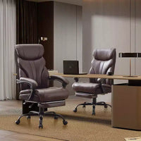 Chaise de bureau, chaise de direction grande taille 500 lb avec repose-pieds, chaise gaming en cuir inclinable 90-155