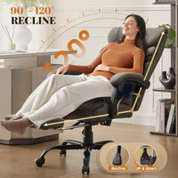Chaise de bureau, chaise de direction grande taille 500 lb avec repose-pieds, chaise gaming en cuir inclinable 90-155