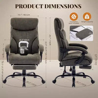Chaise de bureau, chaise de direction grande taille 500 lb avec repose-pieds, chaise gaming en cuir inclinable 90-155