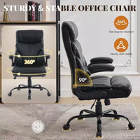 Chaise de bureau, chaise de direction grande taille 500 lb avec repose-pieds, chaise gaming en cuir inclinable 90-155