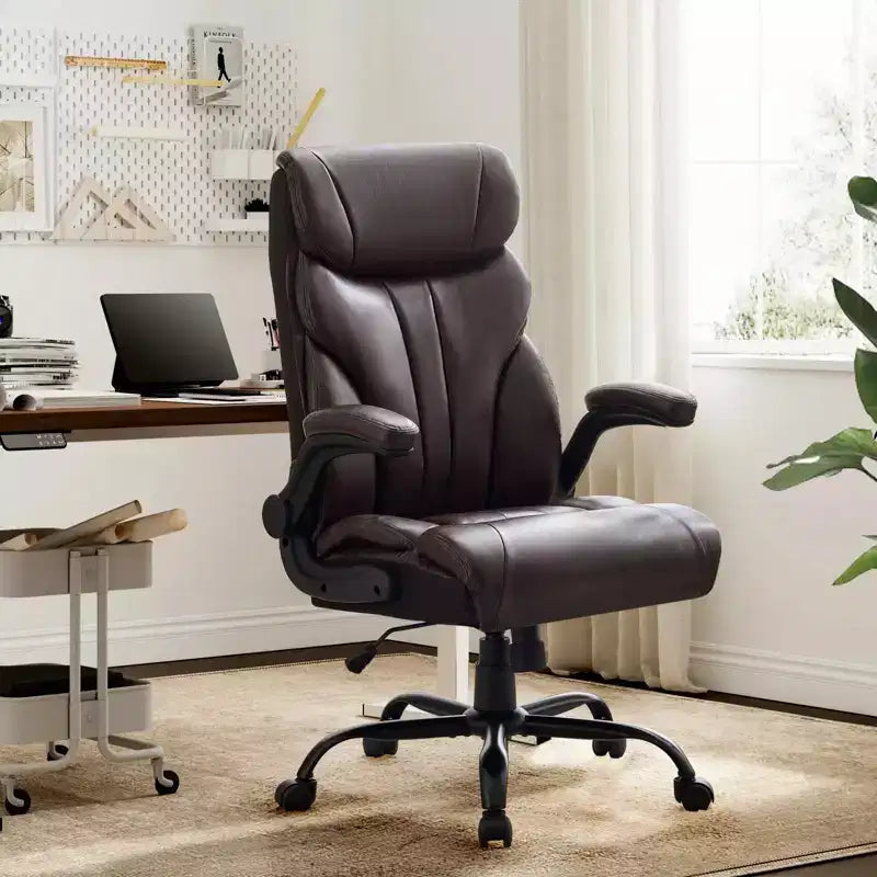 Chaise de bureau, chaise de direction grande taille 500 lb avec repose-pieds, chaise gaming en cuir inclinable 90-155