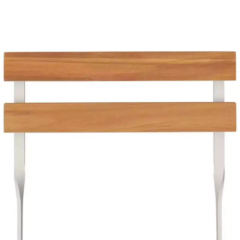 vidaXL Ensemble de bistro pliant - Bois d'acacia massif et acier, Design rectangulaire